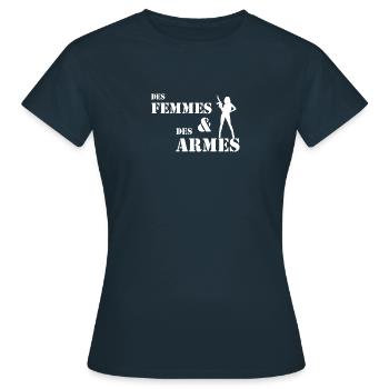 Des femmes et des Armes - Tir et Tireur Sportif - T-shirt Femme - marine - Devant - AI Model Female 172 dark (172cm)