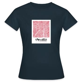 Münster - City Map Map Map (old rose) - Women's T-Shirt - navy - Front - AI Model Female 172 dark (172cm)