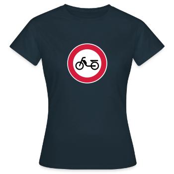 Moped moped prohibition prohibition sign road sign 2c - Women's T-Shirt - navy - Front - AI Model Female 172 dark (172cm)