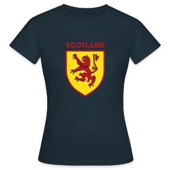 Bouclier rampant du lion d’Écosse - T-shirt Femme - marine - Devant - AI Model Female 172 dark (172cm)