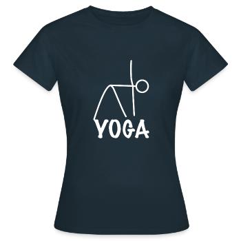 Exercice de yoga - T-shirt Femme - marine - Devant - AI Model Female 172 dark (172cm)