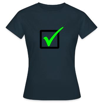 Abgehakt / crochet / droite 2c - T-shirt Femme - marine - Devant - AI Model Female 172 dark (172cm)
