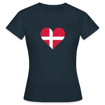 Un coeur pour le Danemark - T-shirt Femme - marine - Devant - AI Model Female 172 dark (172cm)