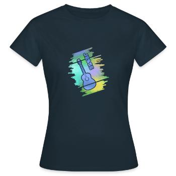 Gitarre Jesse - Frauen T-Shirt - Navy - Vorne - AI Model Female 172 dark (172cm)