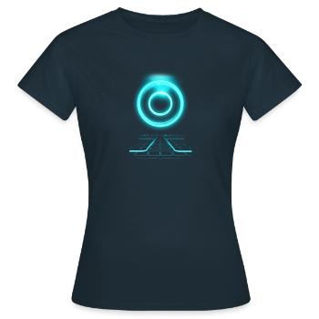 Disk Wars - Tron - Frauen T-Shirt - Navy - Vorne - AI Model Female 172 dark (172cm)
