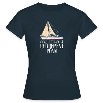 Plan de retraite du capitaine de bateau - T-shirt Femme - marine - Devant - AI Model Female 172 dark (172cm)