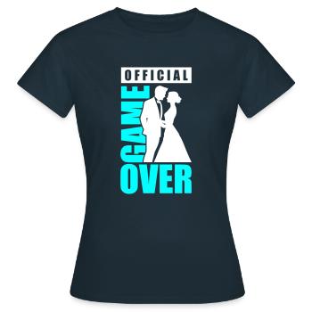 Hochzeitspaar Game Over Brautpaar Jga - Frauen T-Shirt - Navy - Vorne - AI Model Female 172 dark (172cm)