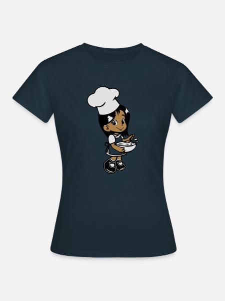 kochen kleines mädchen - Frauen T-Shirt - Navy