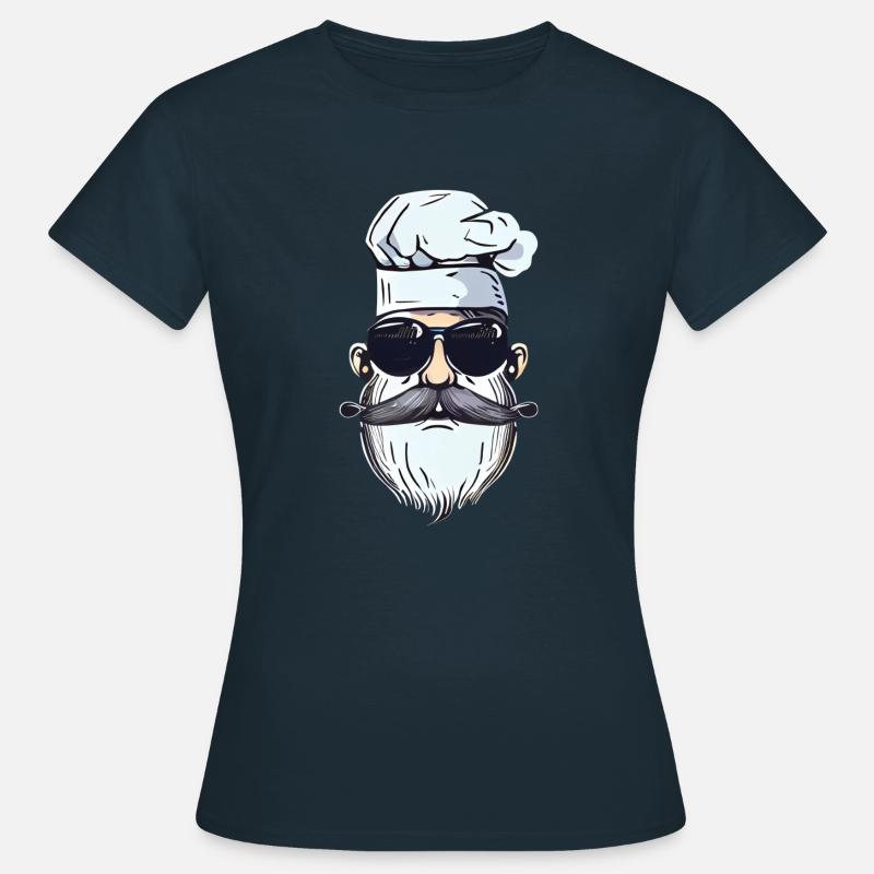 Chef, chef with sunglasses and beard - Women's T-Shirt - navy