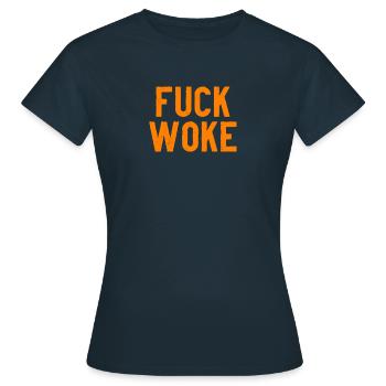 Scheiß aufgeweckt - Frauen T-Shirt - Navy - Vorne - AI Model Female 172 dark (172cm)