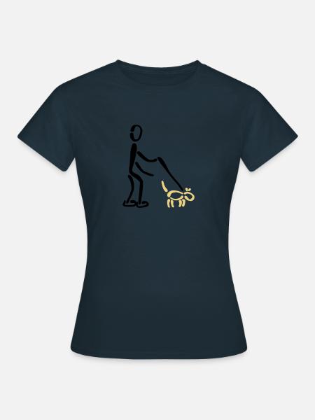 Gassi Hund 2C - Frauen T-Shirt - Navy