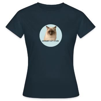 Certified Cat Lover - Frauen T-Shirt - Navy - Vorne - AI Model Female 172 dark (172cm)