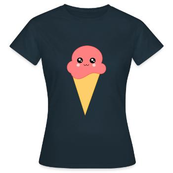 Glace Kawaii Glace Kawaii Fraise Glace Kawaii - T-shirt Femme - marine - Devant - AI Model Female 172 dark (172cm)