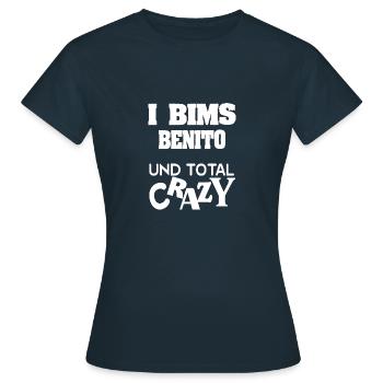 First name Benito - Women's T-Shirt - navy - Front - AI Model Female 172 dark (172cm)
