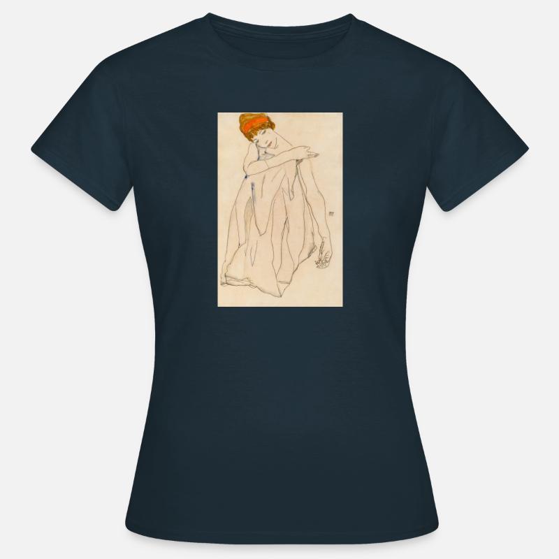 Egon Schiele - The Dancer.1913 - Women's T-Shirt - navy