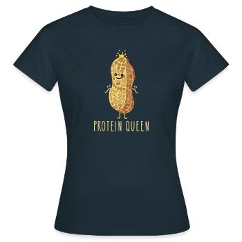 Lustige Erdnuss - Protein - Frauen T-Shirt - Navy - Vorne - AI Model Female 172 dark (172cm)