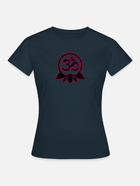 Om Mani Padme Hum Buddha Mantra Yoga Spirituality - Women's T-Shirt - navy