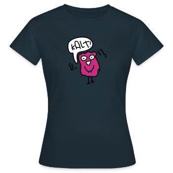 Kalt - Frauen T-Shirt - Navy - Vorne - AI Model Female 172 dark (172cm)