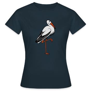 stork - Women's T-Shirt - navy - Front - AI Model Female 172 dark (172cm)