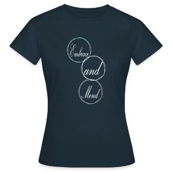 Guérison intérieure aidant les citations de guérison de la main - T-shirt Femme - marine - Devant - AI Model Female 172 dark (172cm)