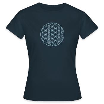 Flower of Life white - Women's T-Shirt - navy - Front - AI Model Female 172 dark (172cm)