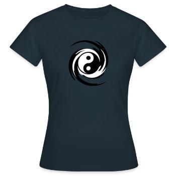 Yin Yang Swirl - Women's T-Shirt - navy - Front - AI Model Female 172 dark (172cm)