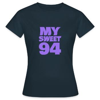 Age 94 - Women's T-Shirt - navy - Front - AI Model Female 172 dark (172cm)