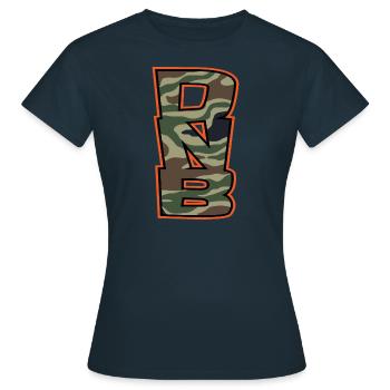 DNB Camo Original Junglist Drum n Bass Alt Mix - T-shirt Femme - marine - Devant - AI Model Female 172 dark (172cm)