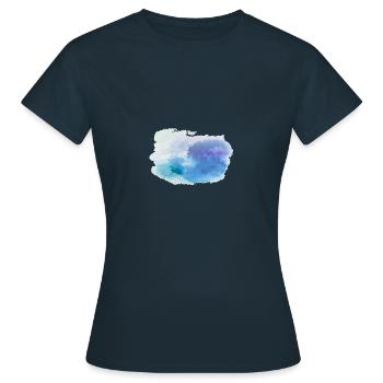 Watercolor Watercolor White Turquoise Cloudy Gift - Women's T-Shirt - navy - Front - AI Model Female 172 dark (172cm)