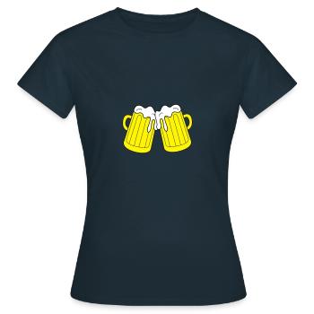 beer glasses - Women's T-Shirt - navy - Front - AI Model Female 172 dark (172cm)