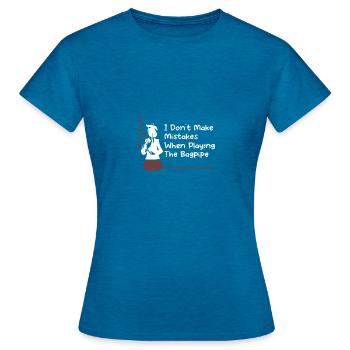 Scotland Bagpipe Bagpipe Musician Gift - T-shirt Femme - bleu saphir antique chiné - Devant - AI Model Female 172 dark (172cm)