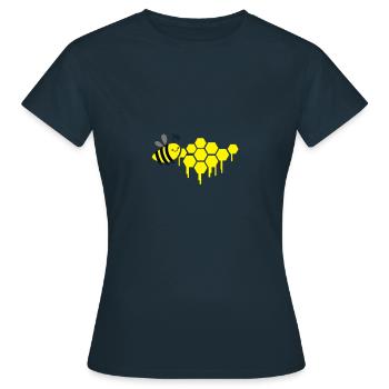 honeycomb bee - Women's T-Shirt - navy - Front - AI Model Female 172 dark (172cm)