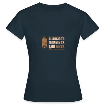 Allergy Nut Allergy Awareness Gift - Women's T-Shirt - navy - Front - AI Model Female 172 dark (172cm)