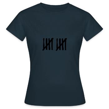 10 stripes - Frauen T-Shirt - Navy - Vorne - AI Model Female 172 dark (172cm)