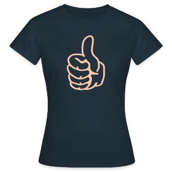 Pouces en haut à droite - T-shirt Femme - marine - Devant - AI Model Female 172 dark (172cm)