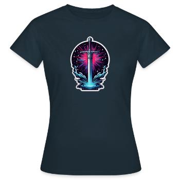 Galaxy Sword - Frauen T-Shirt - Navy - Vorne - AI Model Female 172 dark (172cm)