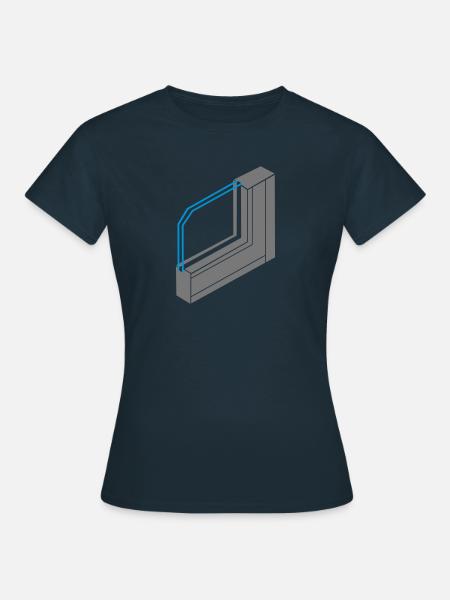Aluminiumprofil Fenster - Frauen T-Shirt - Navy