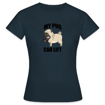 Mon chien peut soulever des poids au gymnase - T-shirt Femme - marine - Devant - AI Model Female 172 dark (172cm)