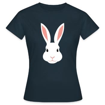White female rabbit - Women's T-Shirt - navy - Front - AI Model Female 172 dark (172cm)