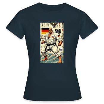 Deutscher Karate MEISTER - Frauen T-Shirt - Navy - Vorne - AI Model Female 172 dark (172cm)