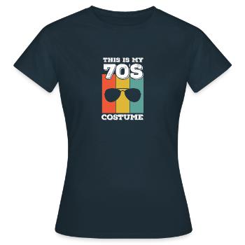 Retro 70er Jahre Kostüm | Das ist mein 70er Jahre - Frauen T-Shirt - Navy - Vorne - AI Model Female 172 dark (172cm)