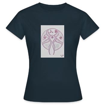 One eyed being - Frauen T-Shirt - Navy - Vorne - AI Model Female 172 dark (172cm)