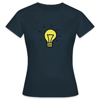 Ampoule - idée - T-shirt Femme - marine - Devant - AI Model Female 172 dark (172cm)