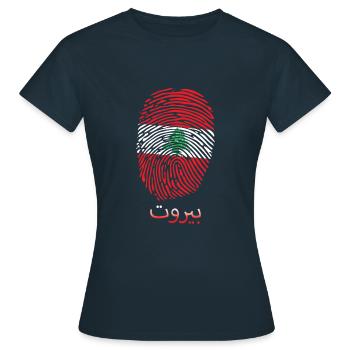 BEIRUT Libanese Libanon Libanesin Libanesisch - Frauen T-Shirt - Navy - Vorne - AI Model Female 172 dark (172cm)