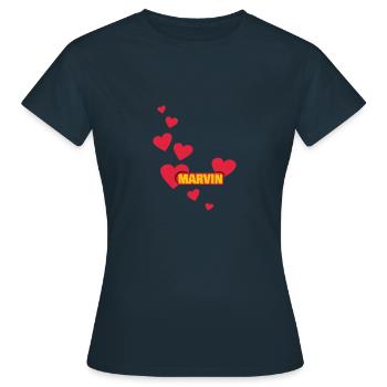 I love Marvin - Women's T-Shirt - navy - Front - AI Model Female 172 dark (172cm)