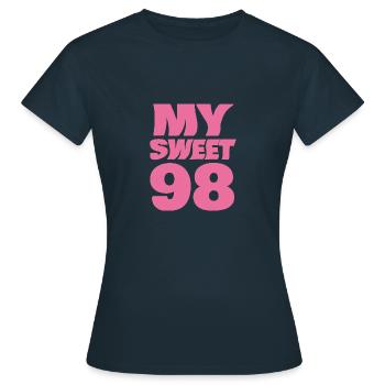 Age 98 - Women's T-Shirt - navy - Front - AI Model Female 172 dark (172cm)