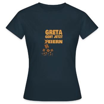 Vorname Greta - Frauen T-Shirt - Navy - Vorne - AI Model Female 172 dark (172cm)