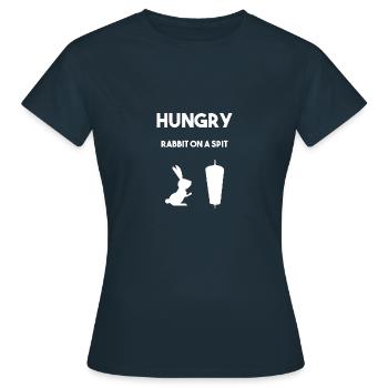 Rabbit on a spit withe - T-shirt Femme - marine - Devant - AI Model Female 172 dark (172cm)