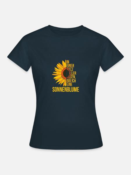 Sonnenblume Rosen Welt - Frauen T-Shirt - Navy