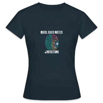 Mental Health Matters fin de la stigmatisation santé - T-shirt Femme - marine - Devant - AI Model Female 172 dark (172cm)